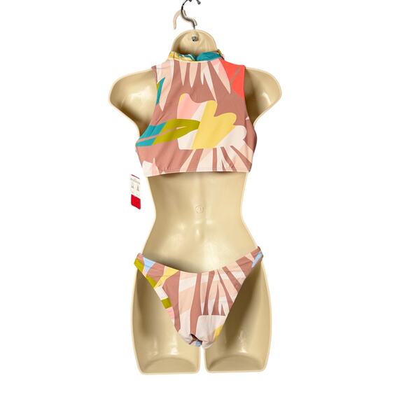 Gossip Bikini Small Multi-color Geometric Print Choker Collar Cheeky High Cut - Picture 4 of 16